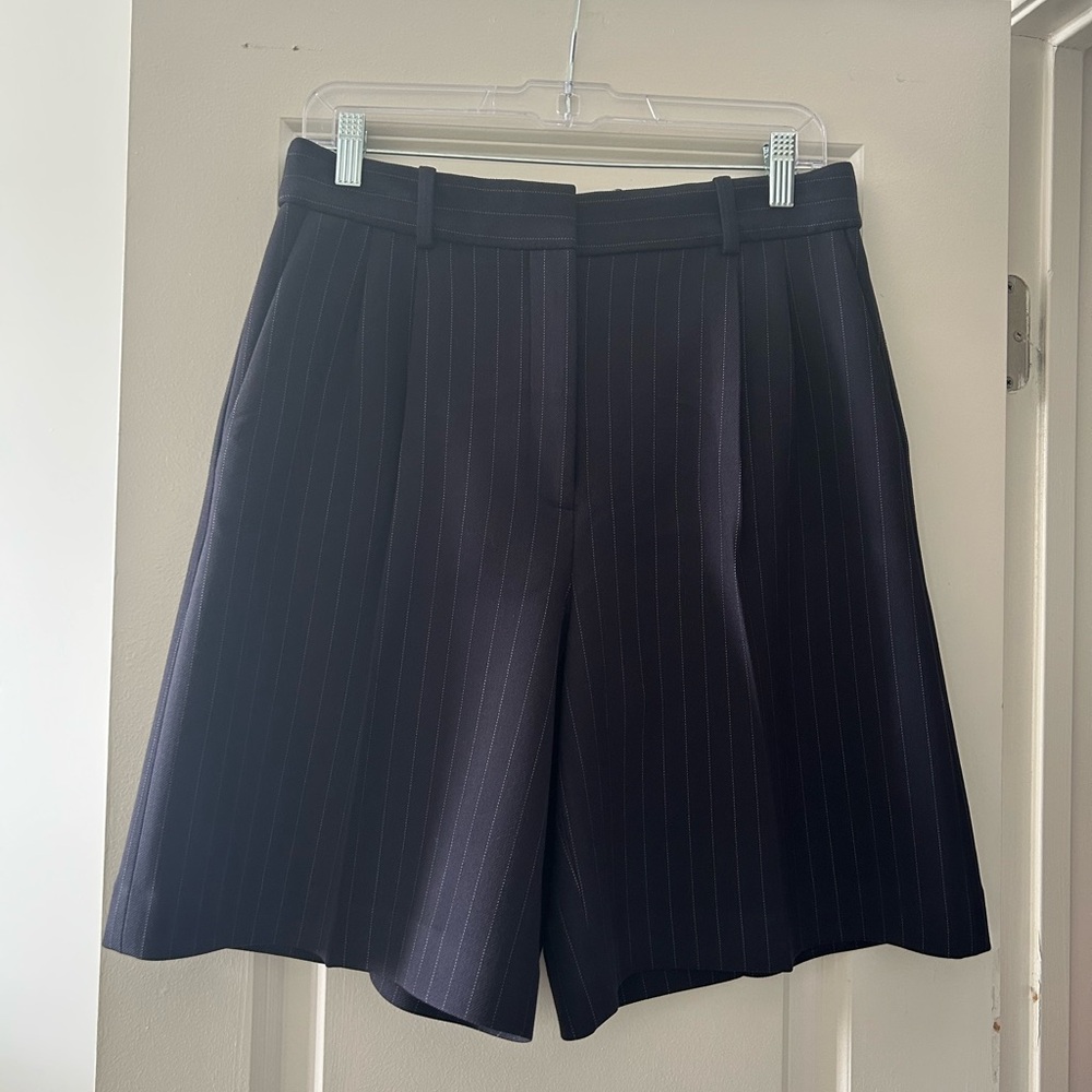 Aritzia Babaton Navy Pinstripe Shorts, US8